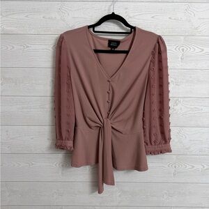Fifty Street Women’s Retro Dusty Pink Blouse. Size M
